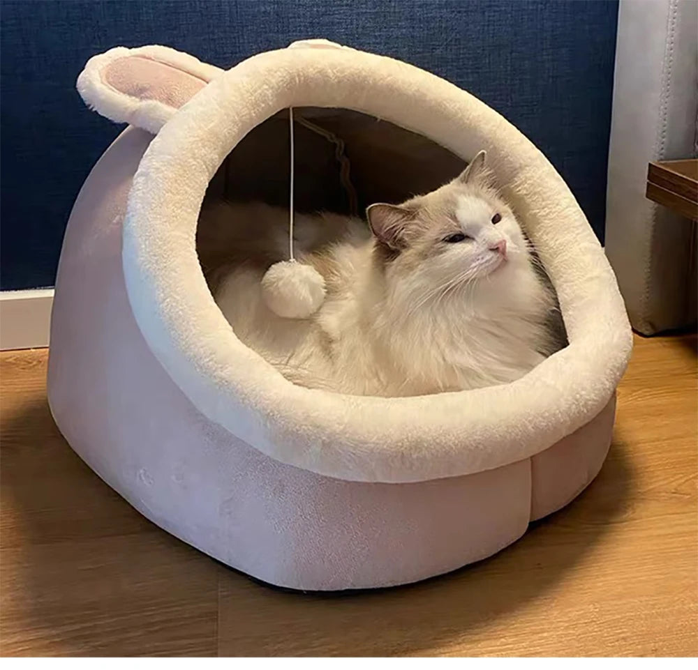 Cozy Pet Cave Bed - Washable & Foldable