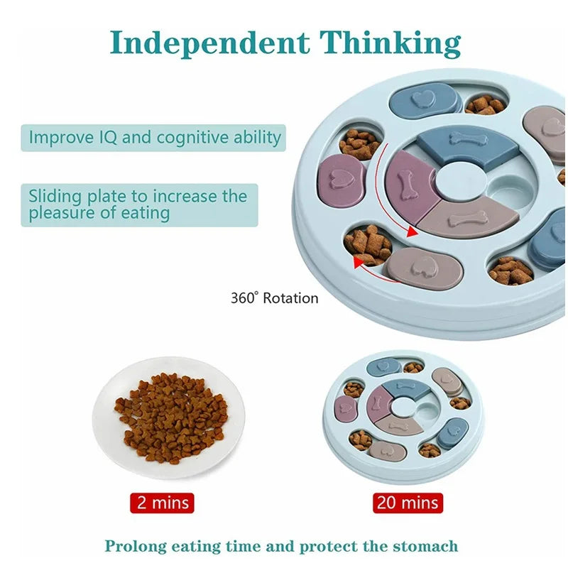 Slow Feeder Dog Bowl - Interactive Puzzle Toy