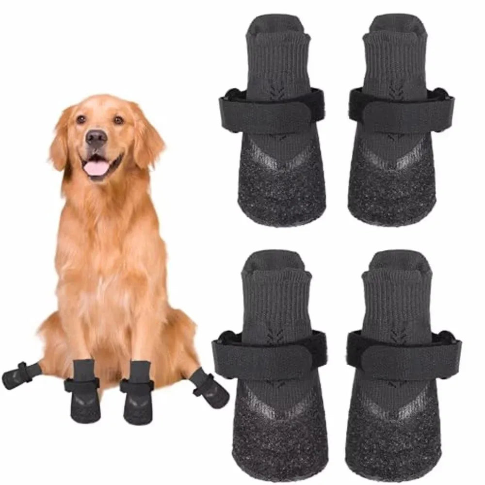 Waterproof Dog Boots - Non-Slip Paw Protectors (4-Pack)