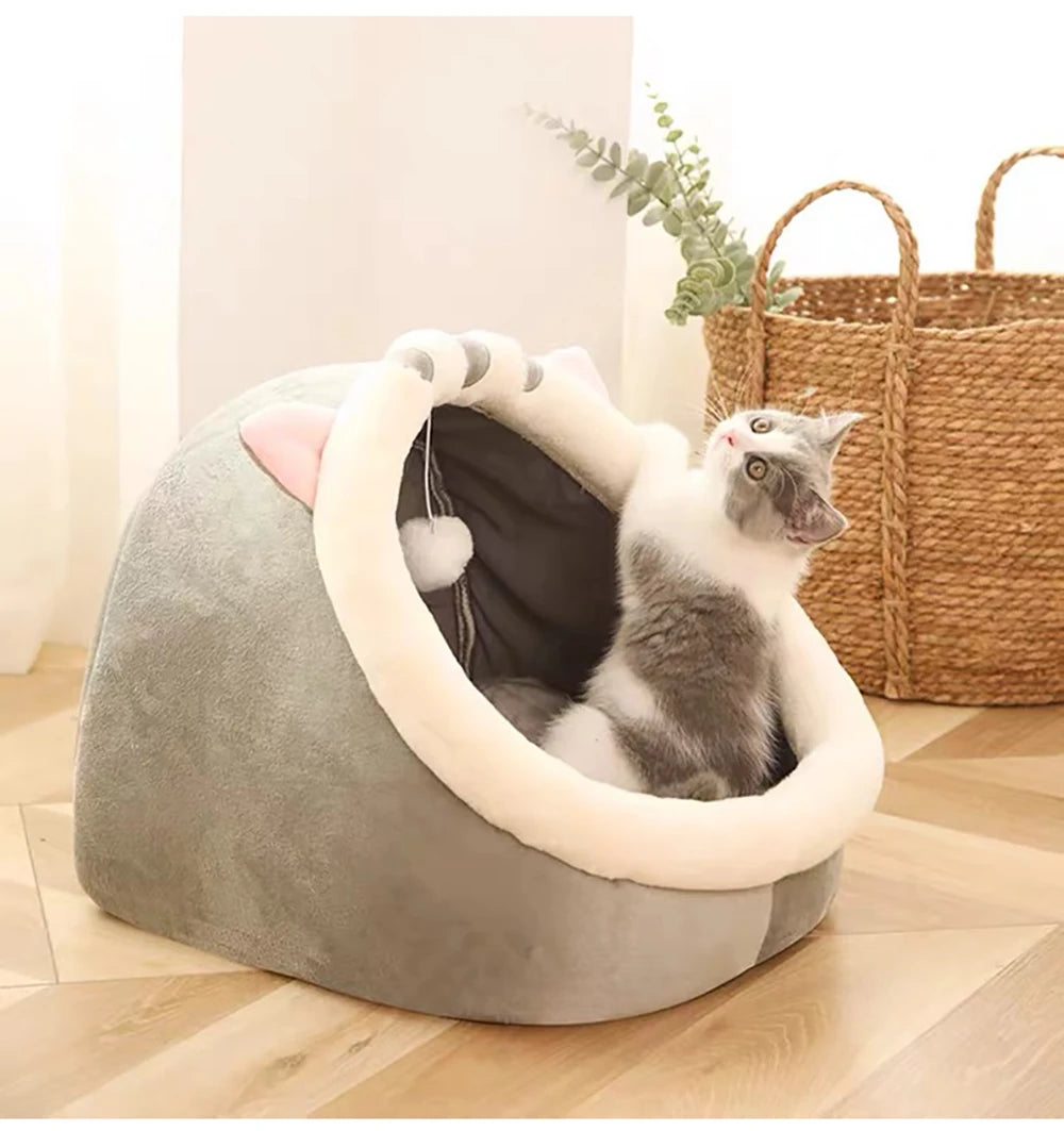 Cozy Pet Cave Bed - Washable & Foldable