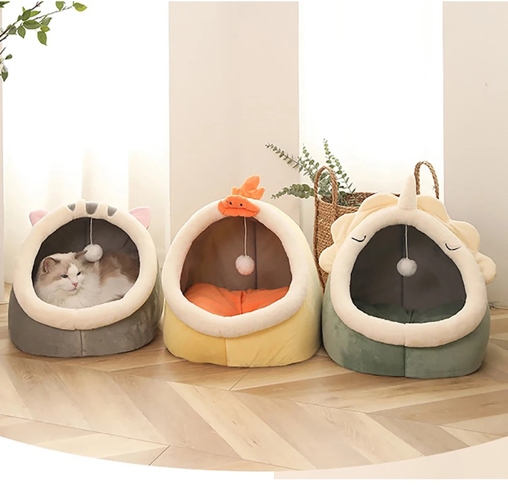 Cozy Pet Cave Bed - Washable & Foldable