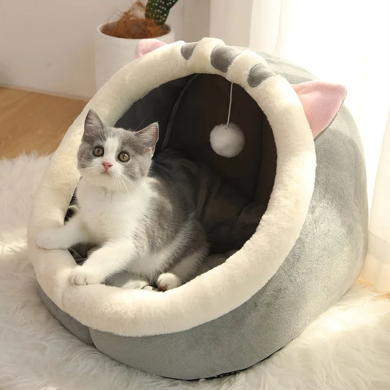 Cozy Pet Cave Bed - Washable & Foldable