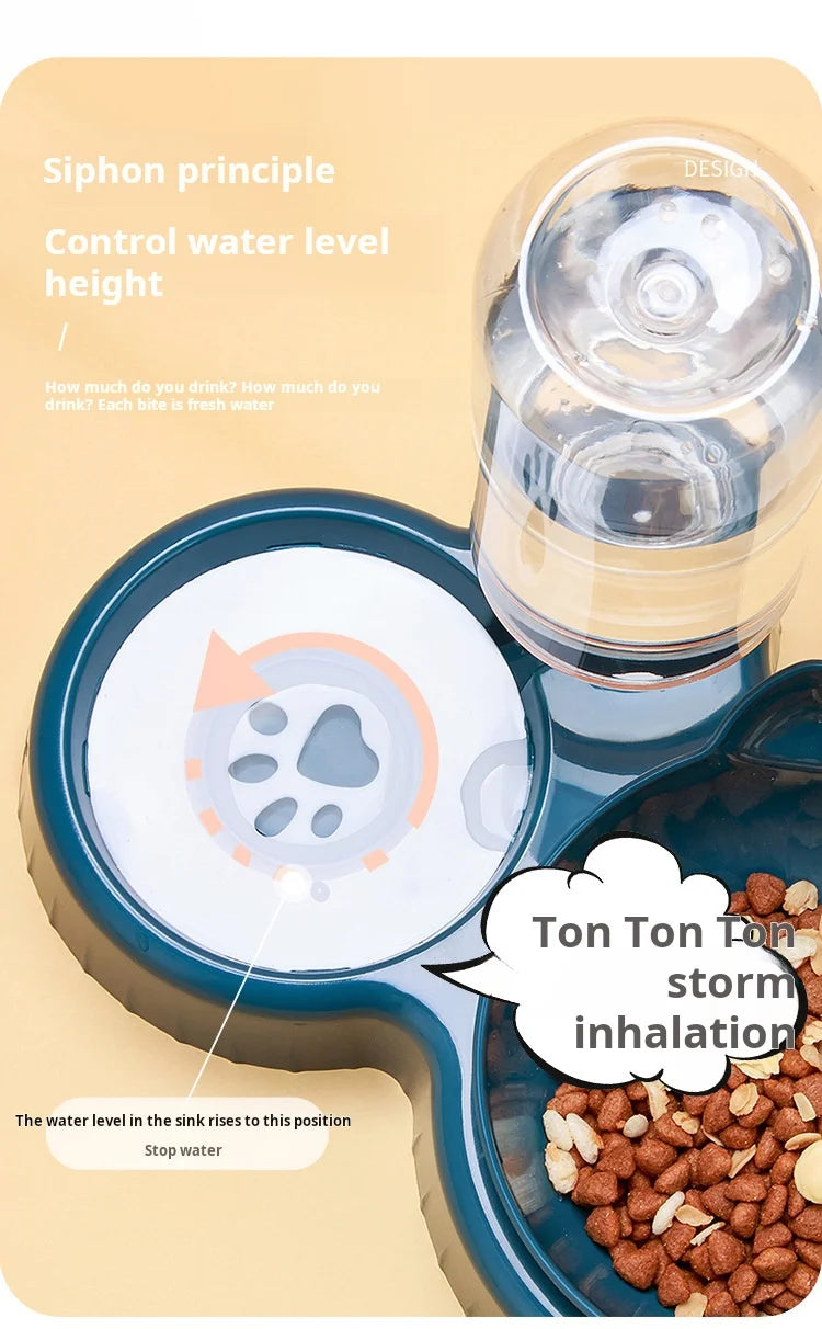 Elevated Pet Bowl Set - 3-in-1 Water & Food Station