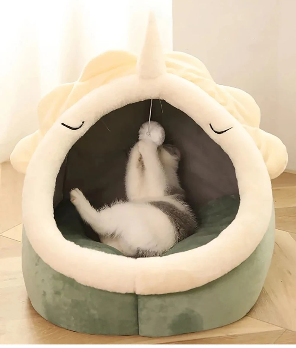 Cozy Pet Cave Bed - Washable & Foldable