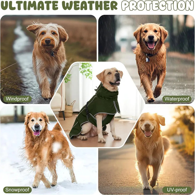 Waterproof Dog Raincoat - Reflective & Adjustable