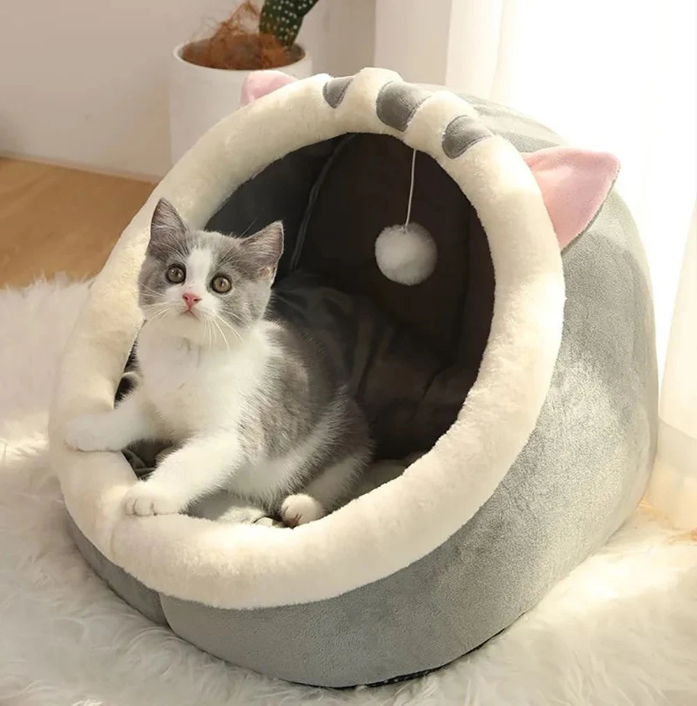 Cozy Pet Cave Bed - Washable & Foldable