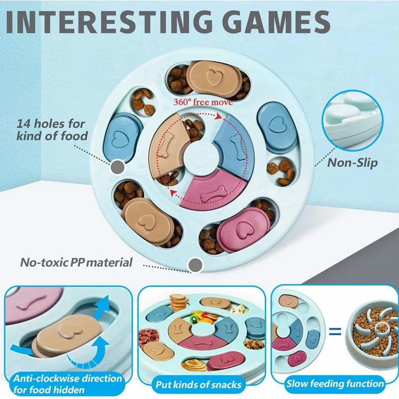 Slow Feeder Dog Bowl - Interactive Puzzle Toy
