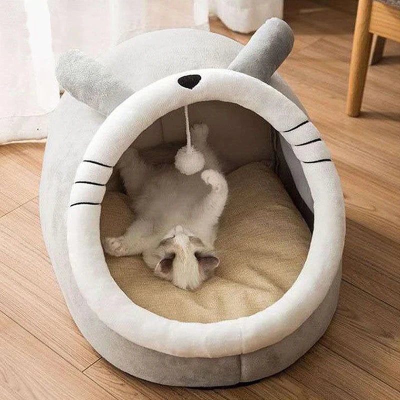 Cozy Pet Cave Bed - Washable & Foldable