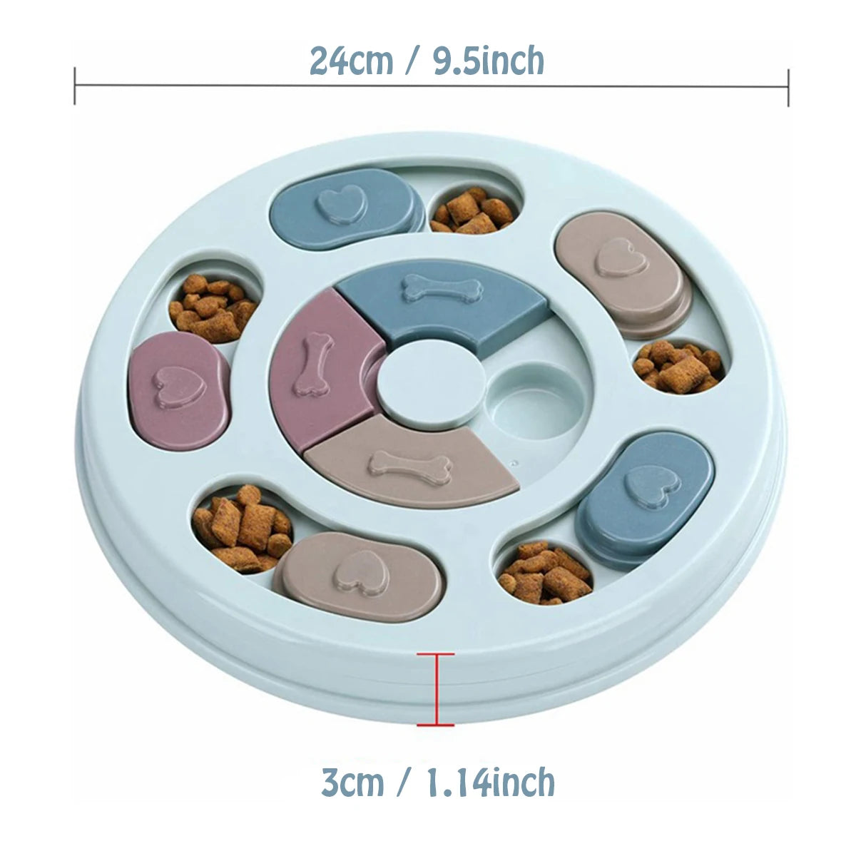 Slow Feeder Dog Bowl - Interactive Puzzle Toy