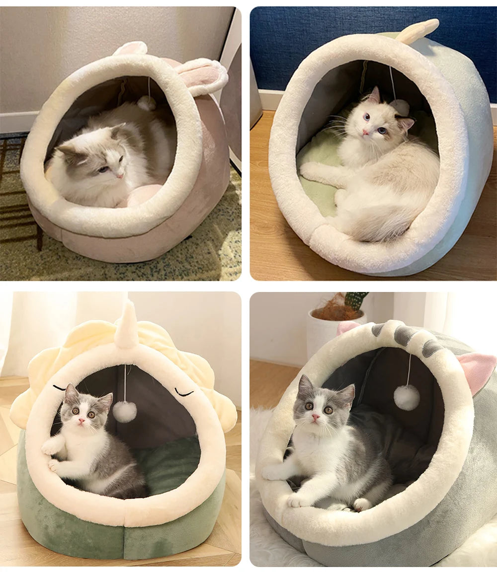 Cozy Pet Cave Bed - Washable & Foldable